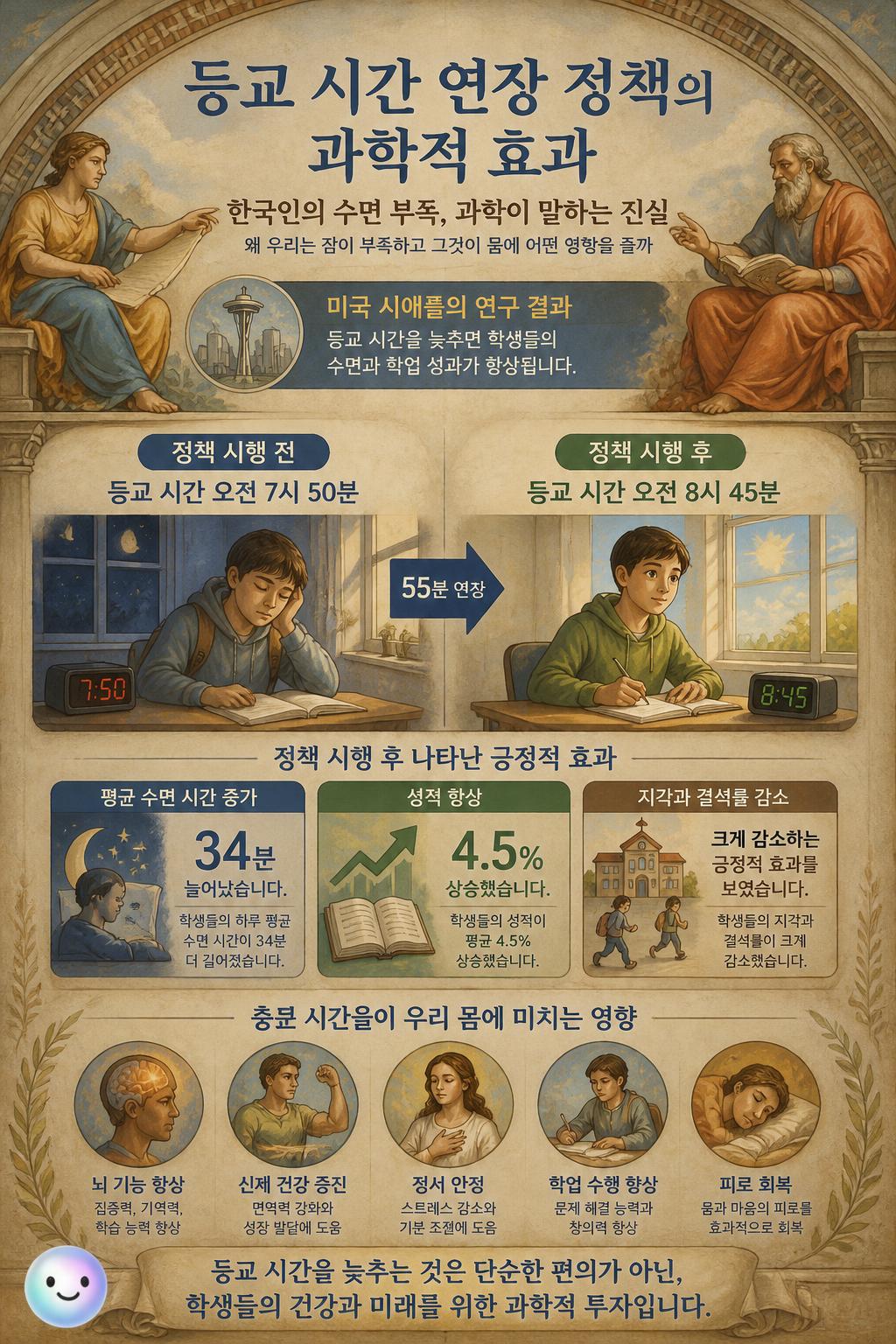 등교 시간 연장 정책의 과학적 효과