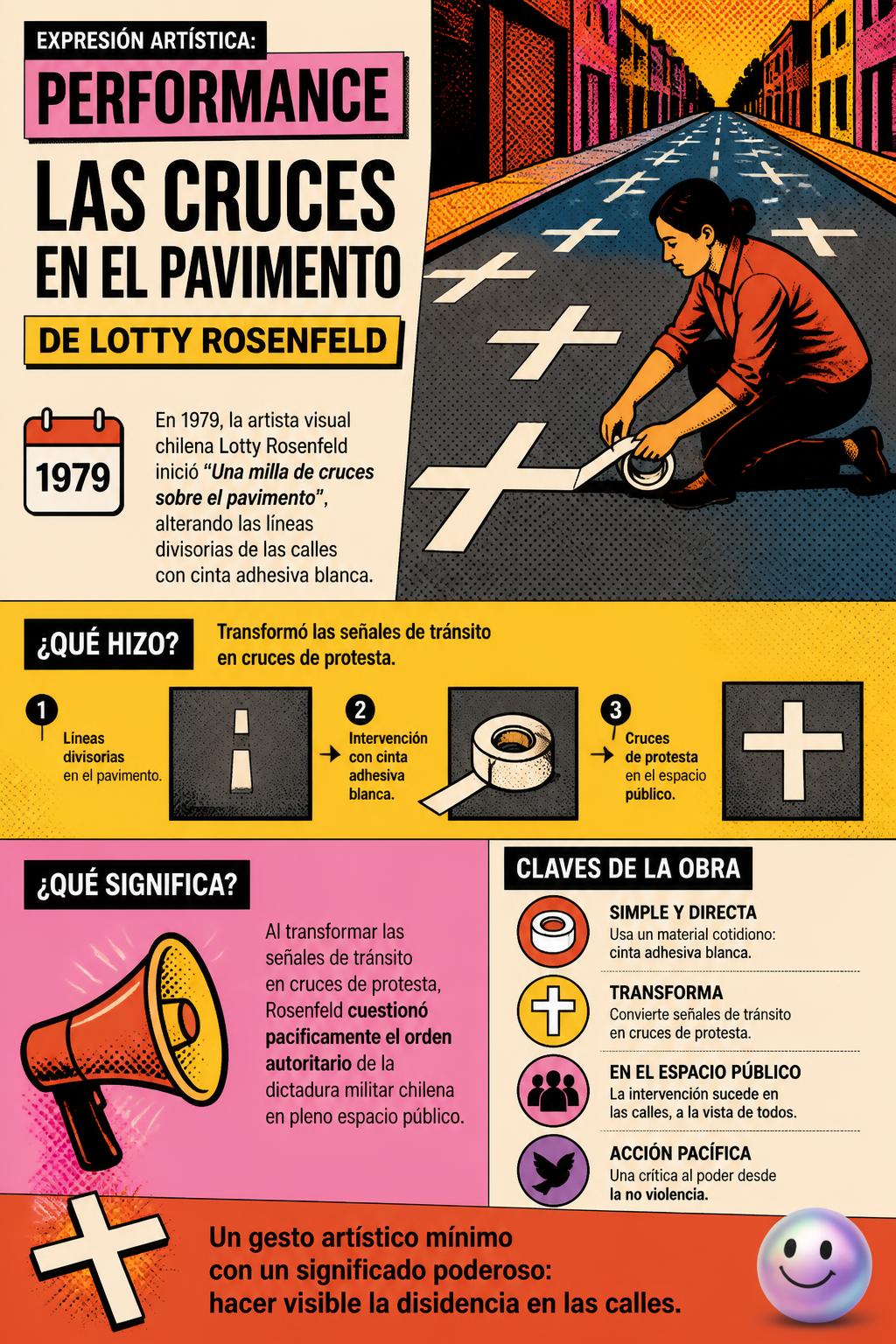 Las cruces en el pavimento de Lotty Rosenfeld