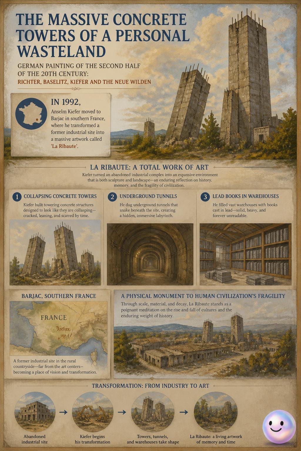 The massive concrete towers of a personal wasteland
