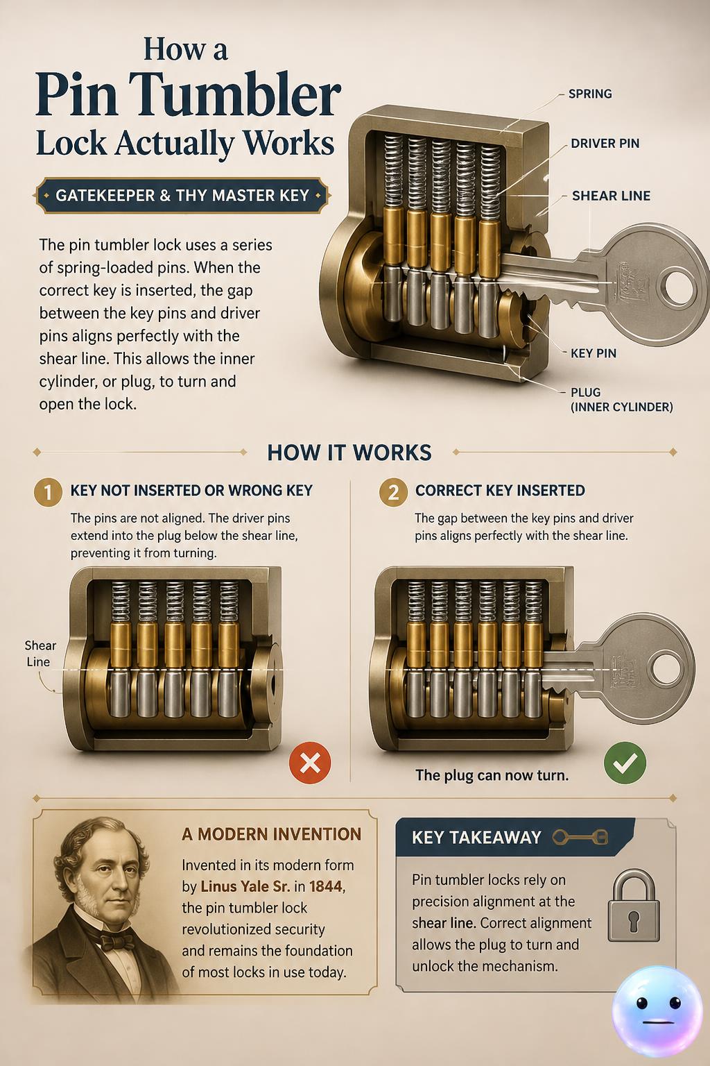 How a pin tumbler lock actually works