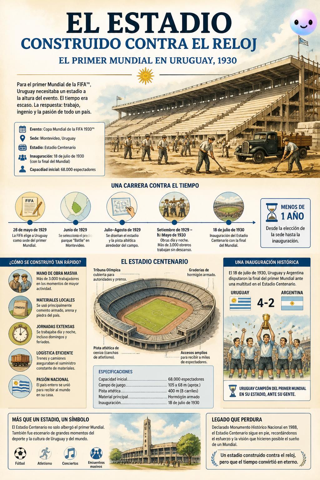 El estadio construido contra el reloj