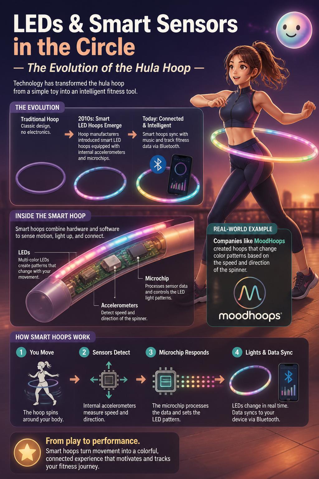 LEDs and smart sensors in the circle