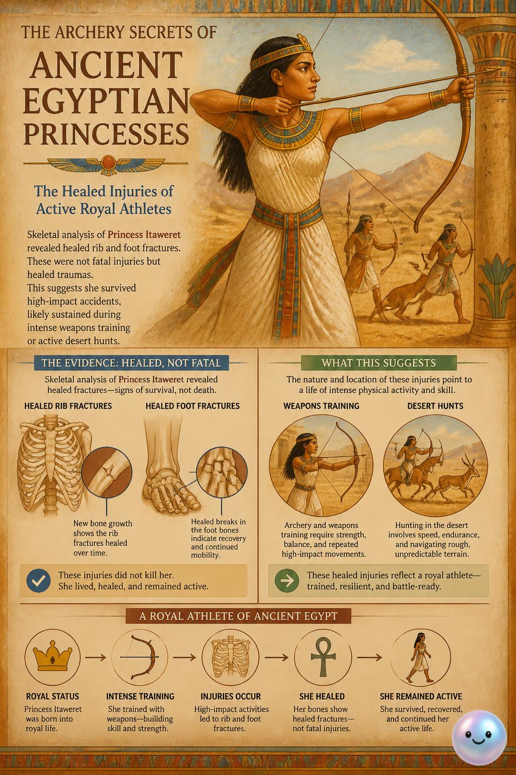 The healed injuries of active royal athletes