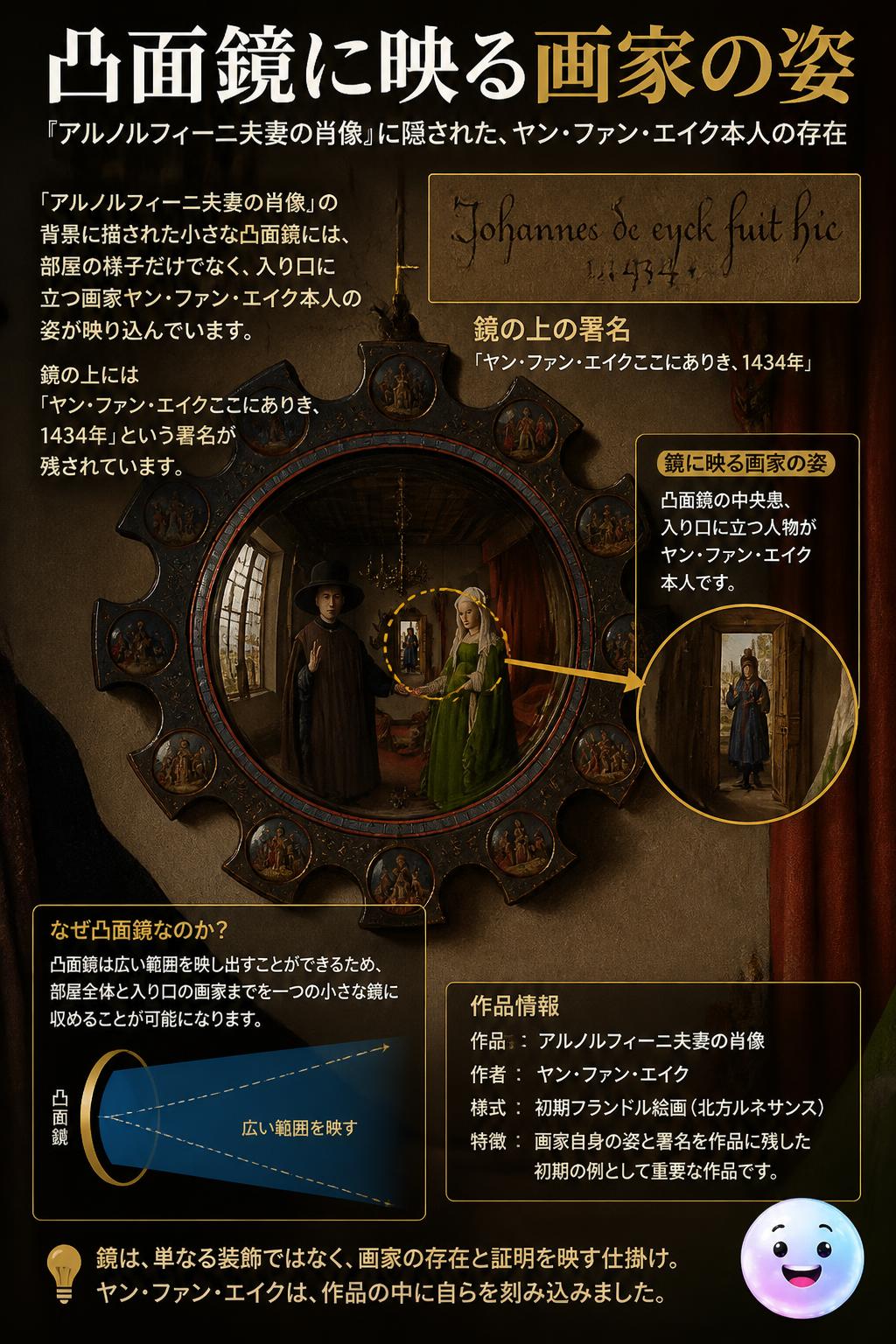 凸面鏡に映る画家の姿