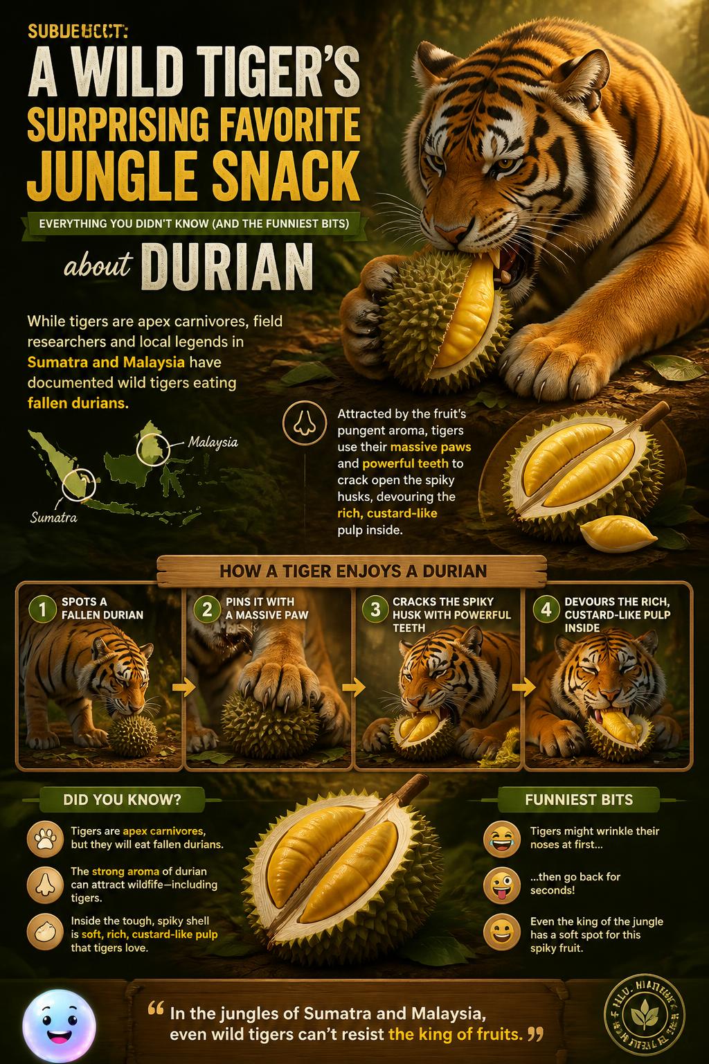 A wild tiger's surprising favorite jungle snack