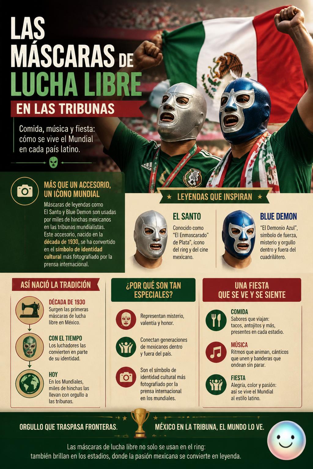 Las máscaras de lucha libre en las tribunas
