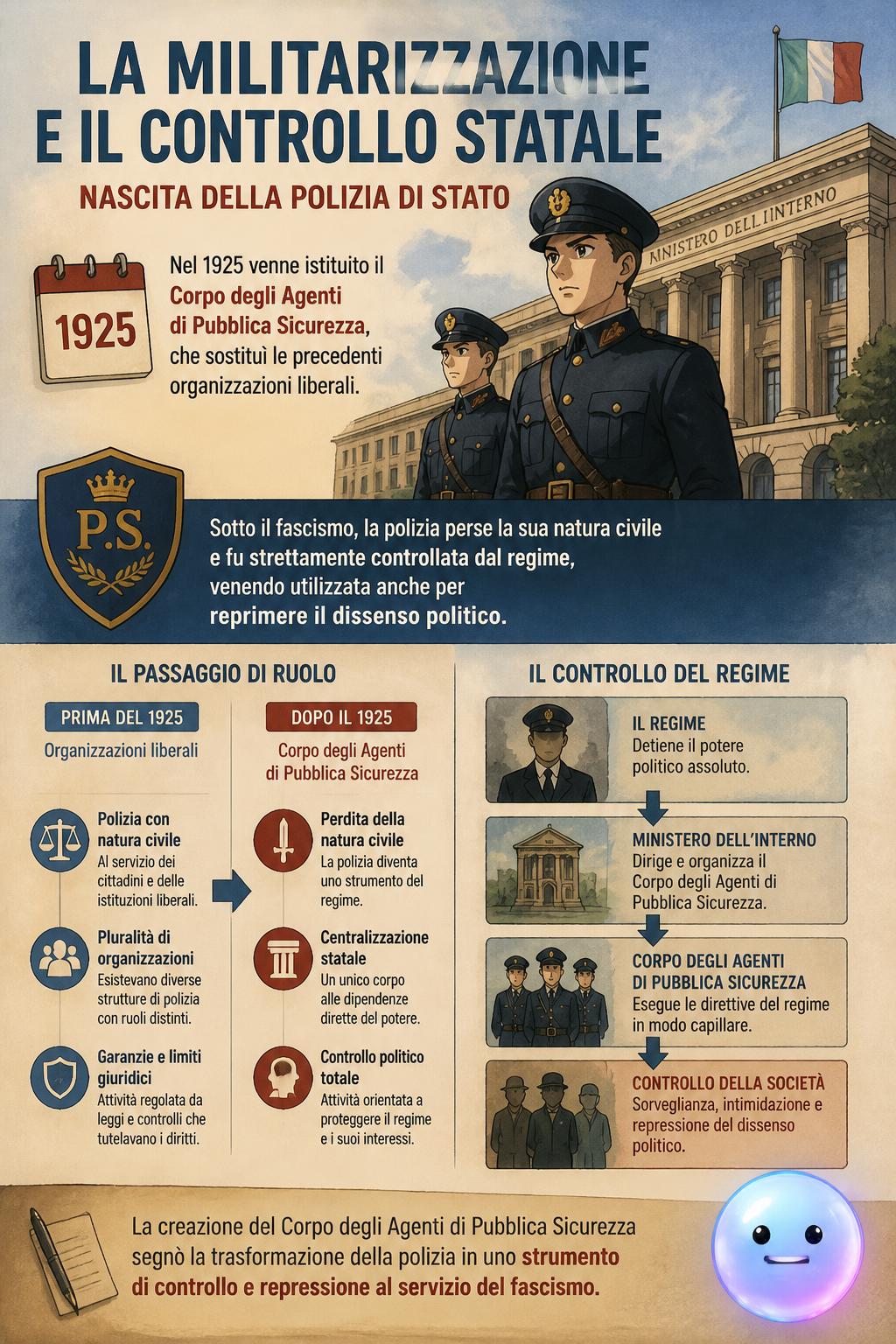 La militarizzazione e il controllo statale