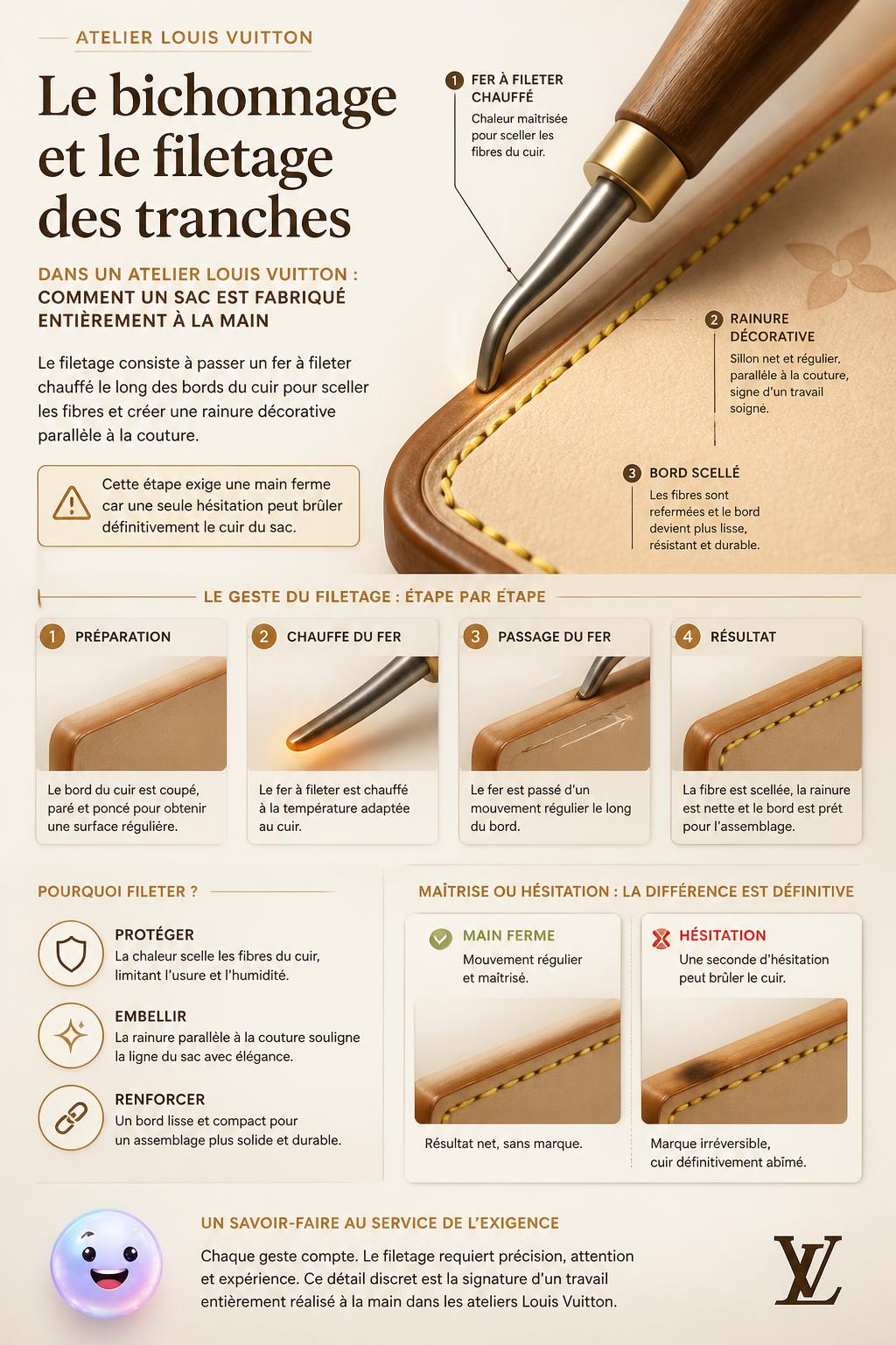 Le bichonnage et le filetage des tranches