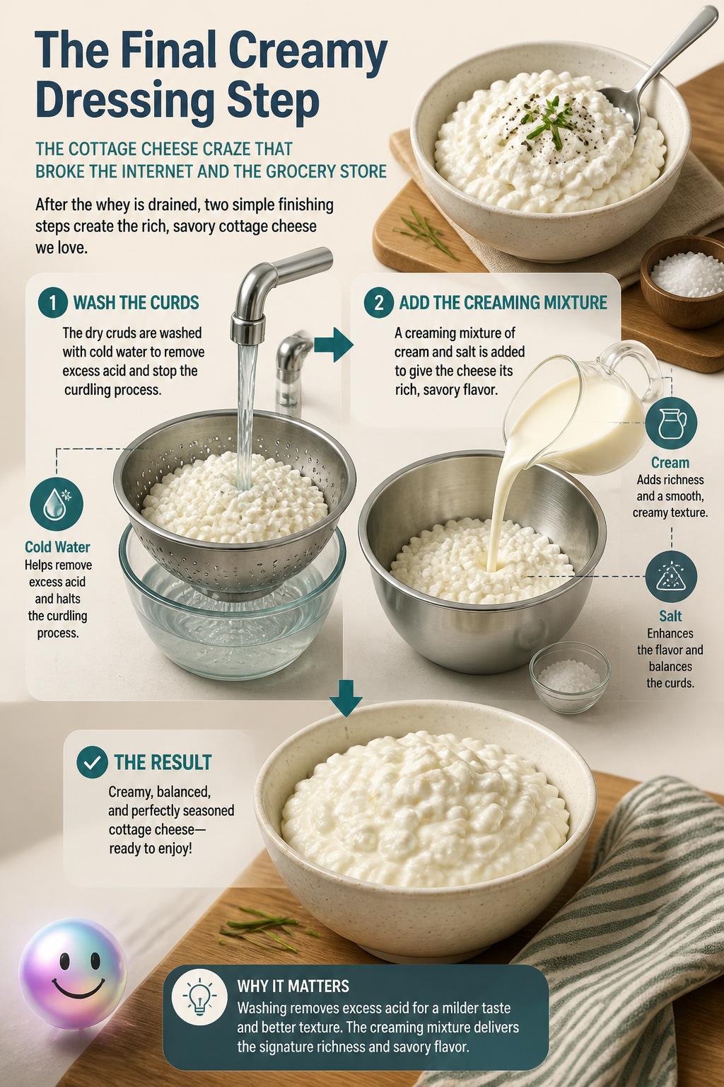 The final creamy dressing step