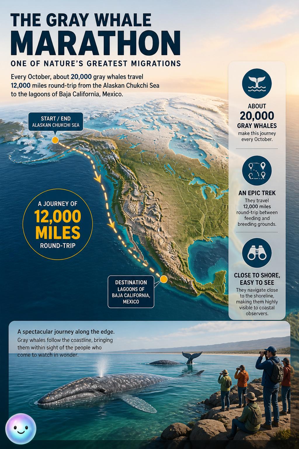 The gray whale marathon