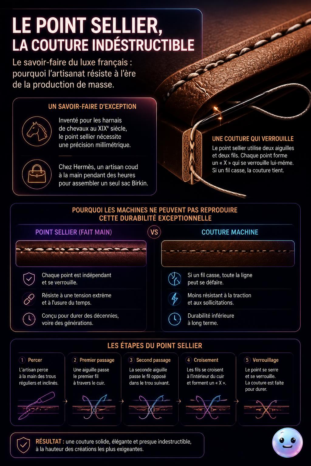 Le point sellier, la couture indestructible