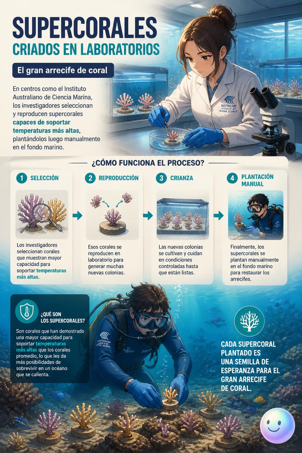 Supercorales criados en laboratorios