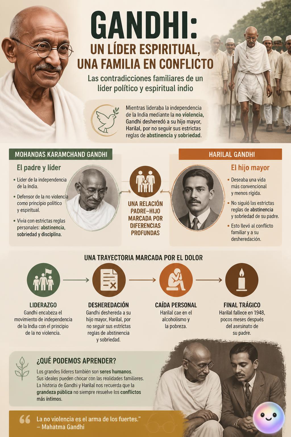 Las contradicciones familiares de Mahatma Gandhi