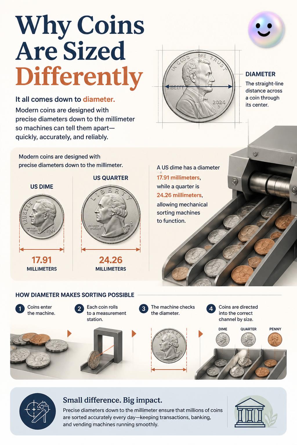 Why coins are sized differently