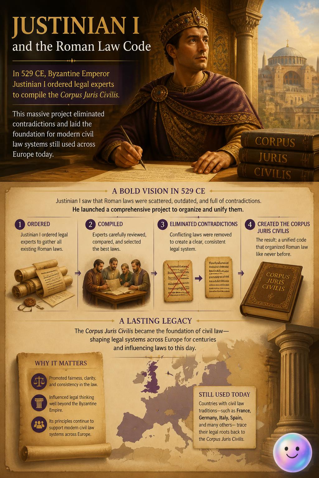 Justinian I and the Roman law code