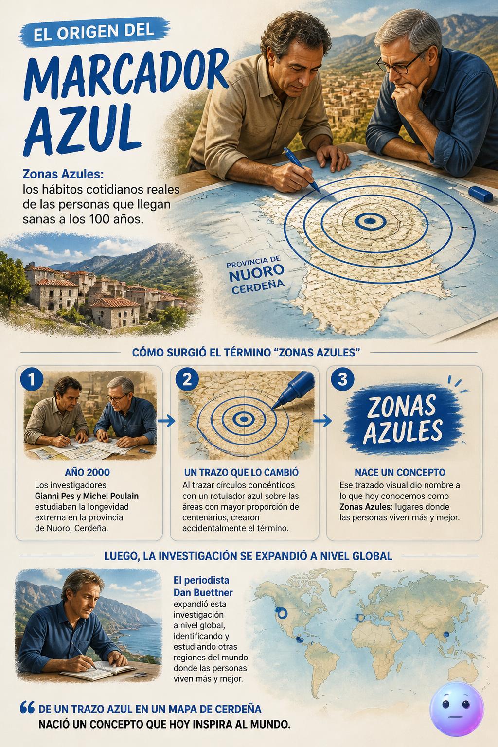 El origen del marcador azul