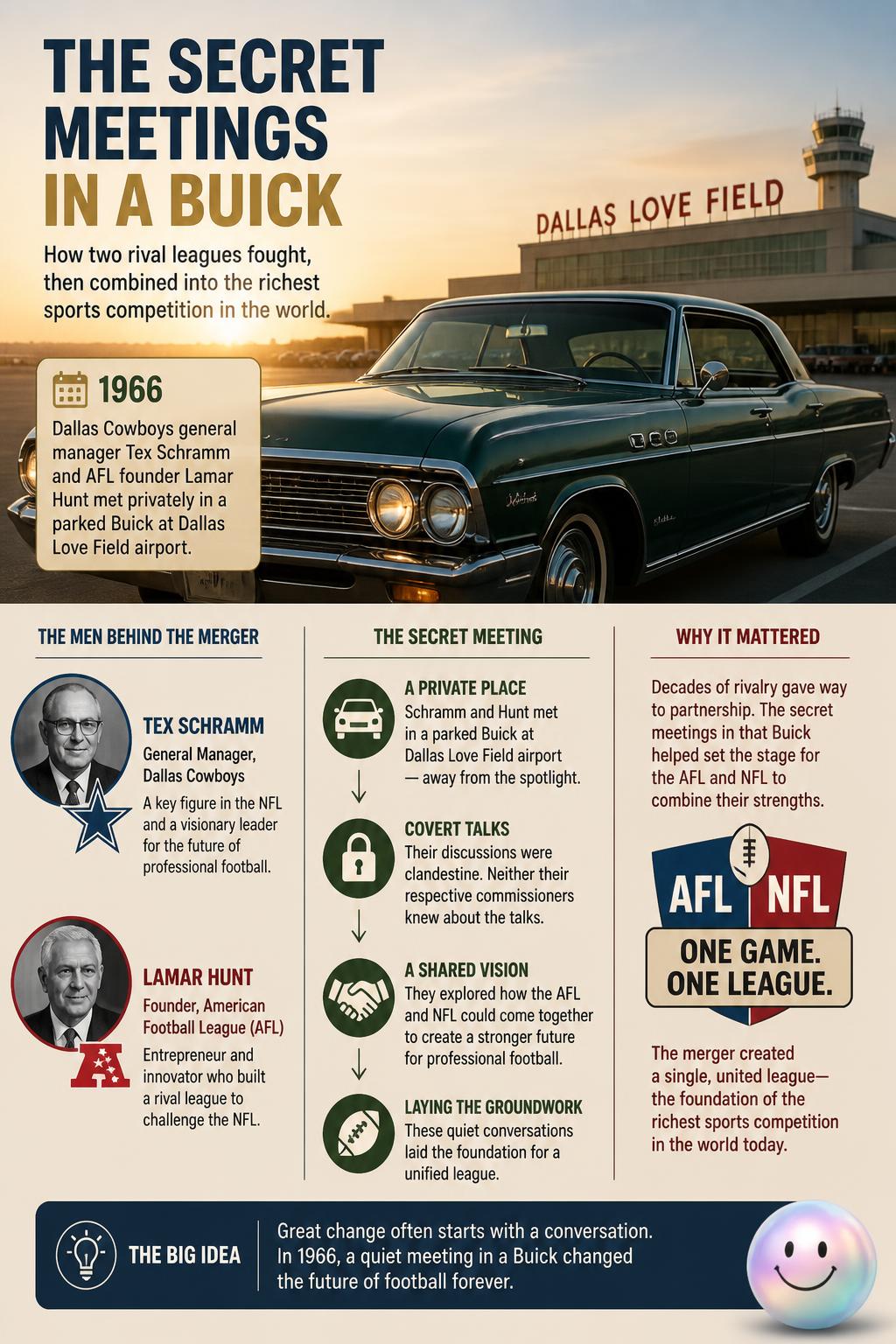 The secret meetings in a Buick