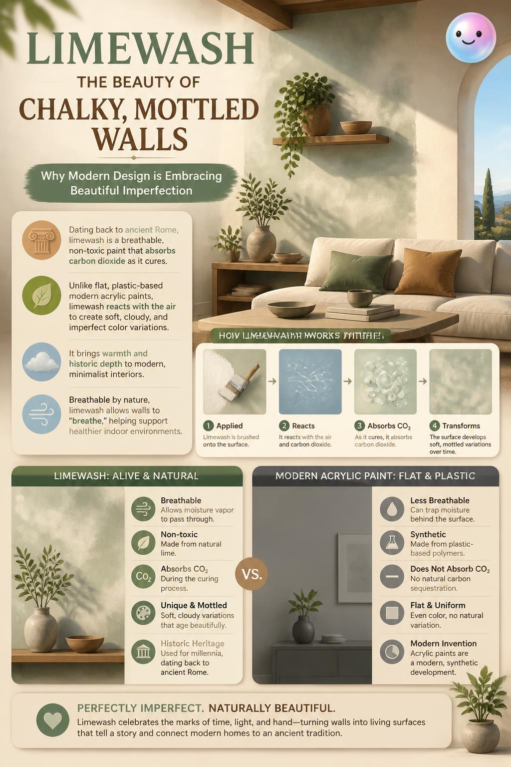 Limewash and the beauty of chalky, mottled walls