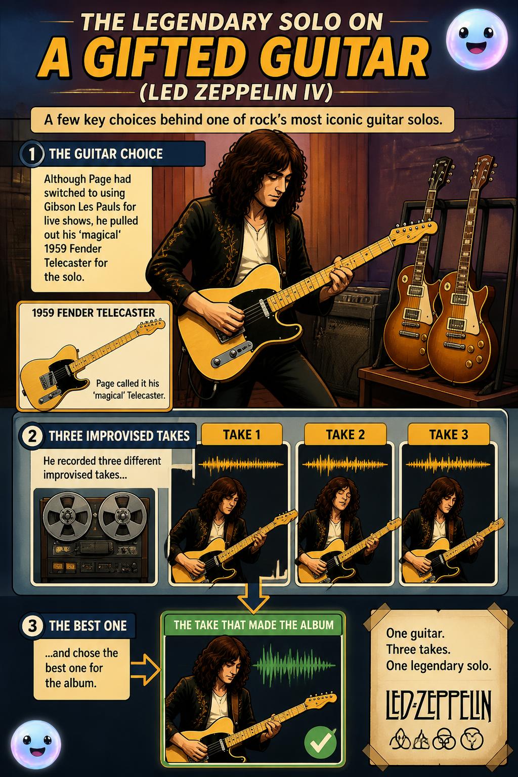 The legendary solo on a gifted guitar