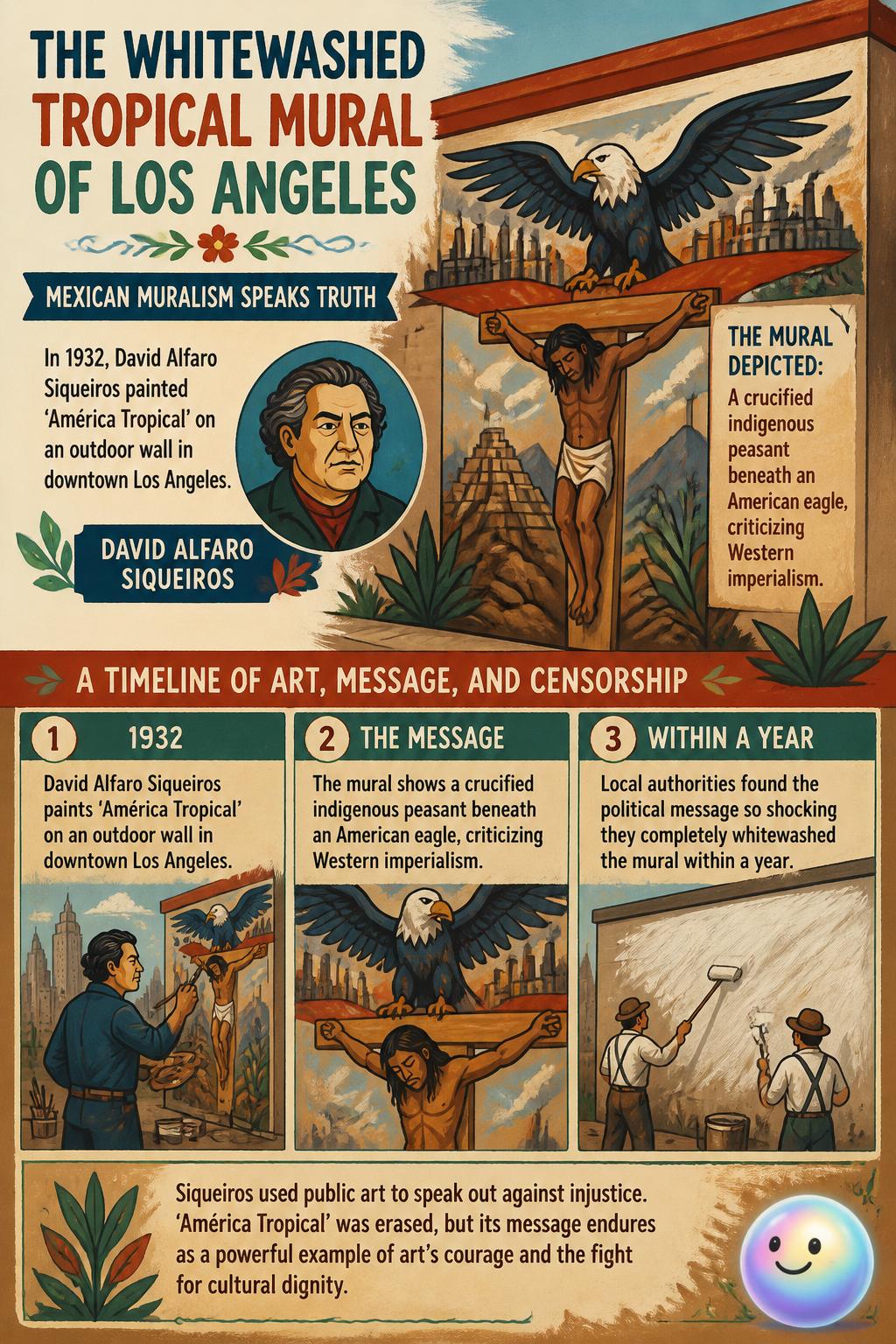 The whitewashed tropical mural of Los Angeles