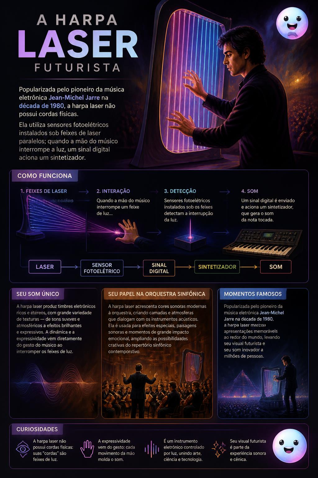 A harpa laser futurista