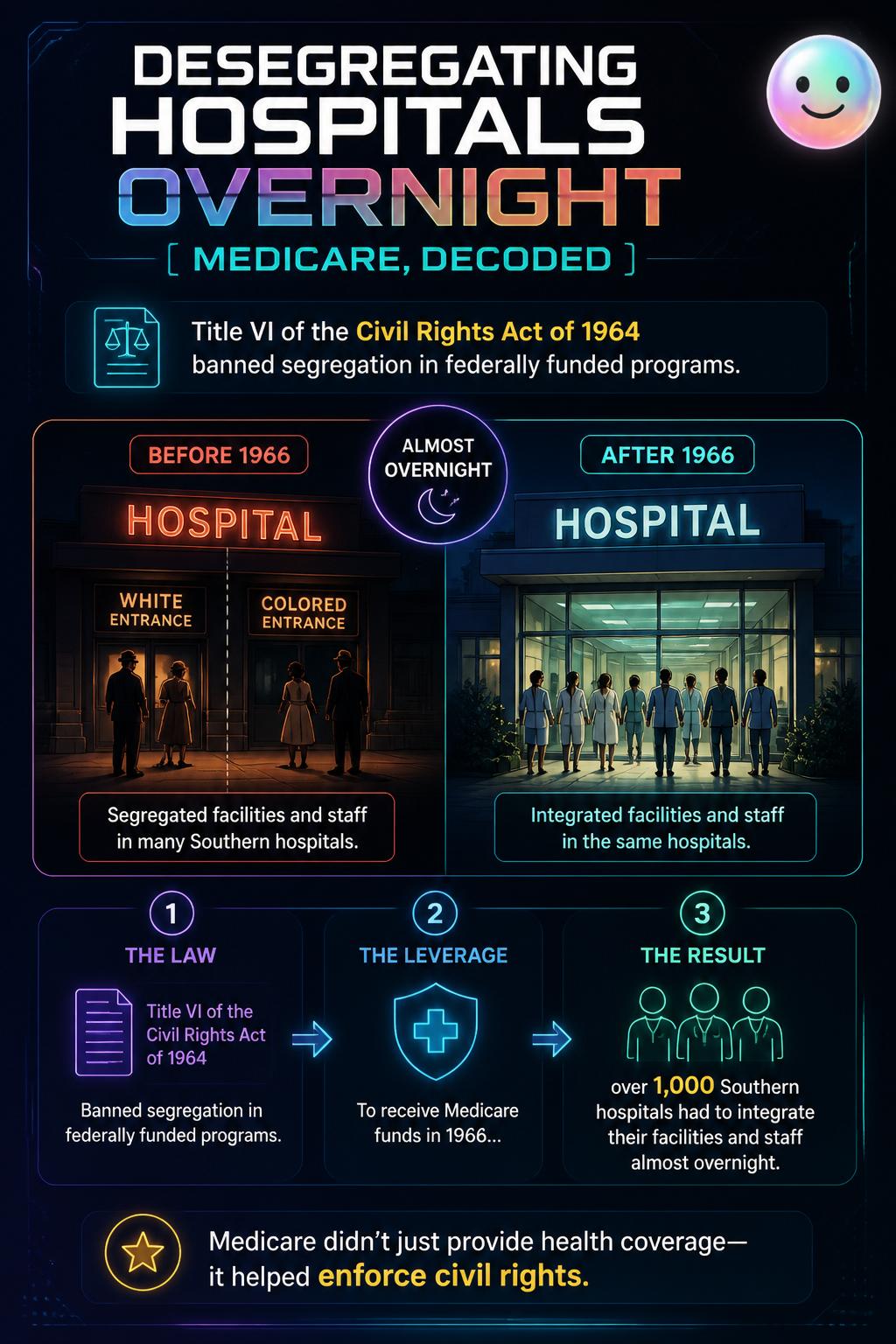 Desegregating hospitals overnight