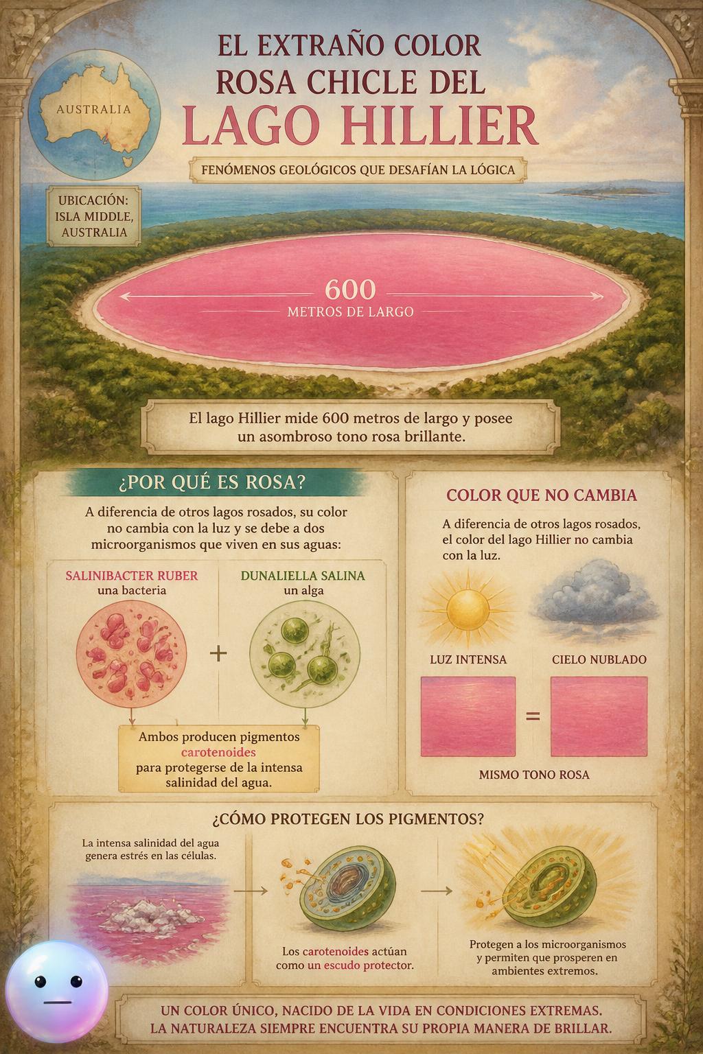 El extraño color rosa chicle del lago Hillier