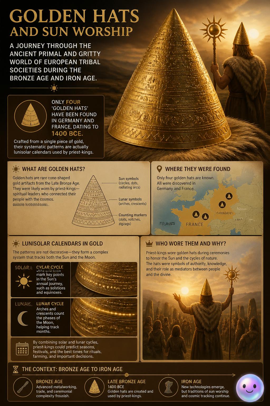Golden hats and sun worship