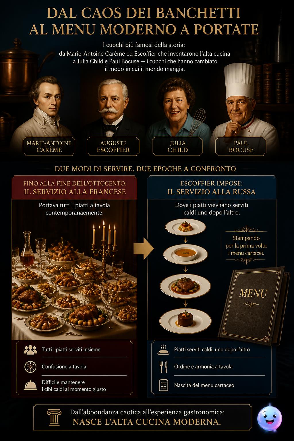 Dal caos dei banchetti al menu moderno a portate