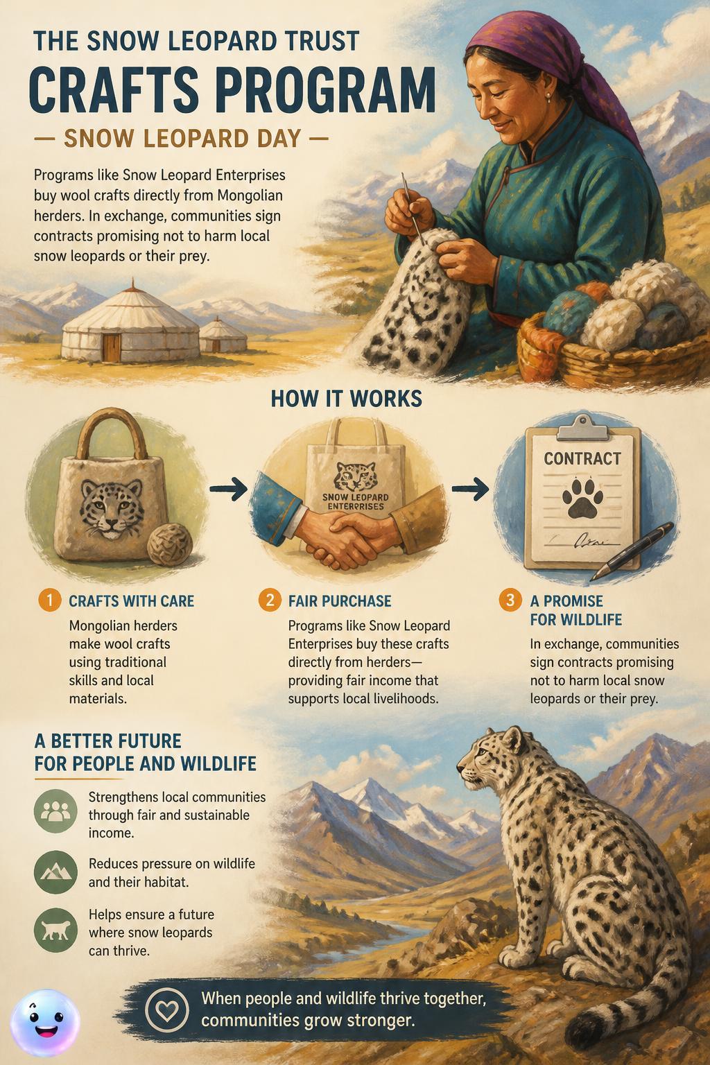 Snow Leopard Trust Crafts Program Infographic