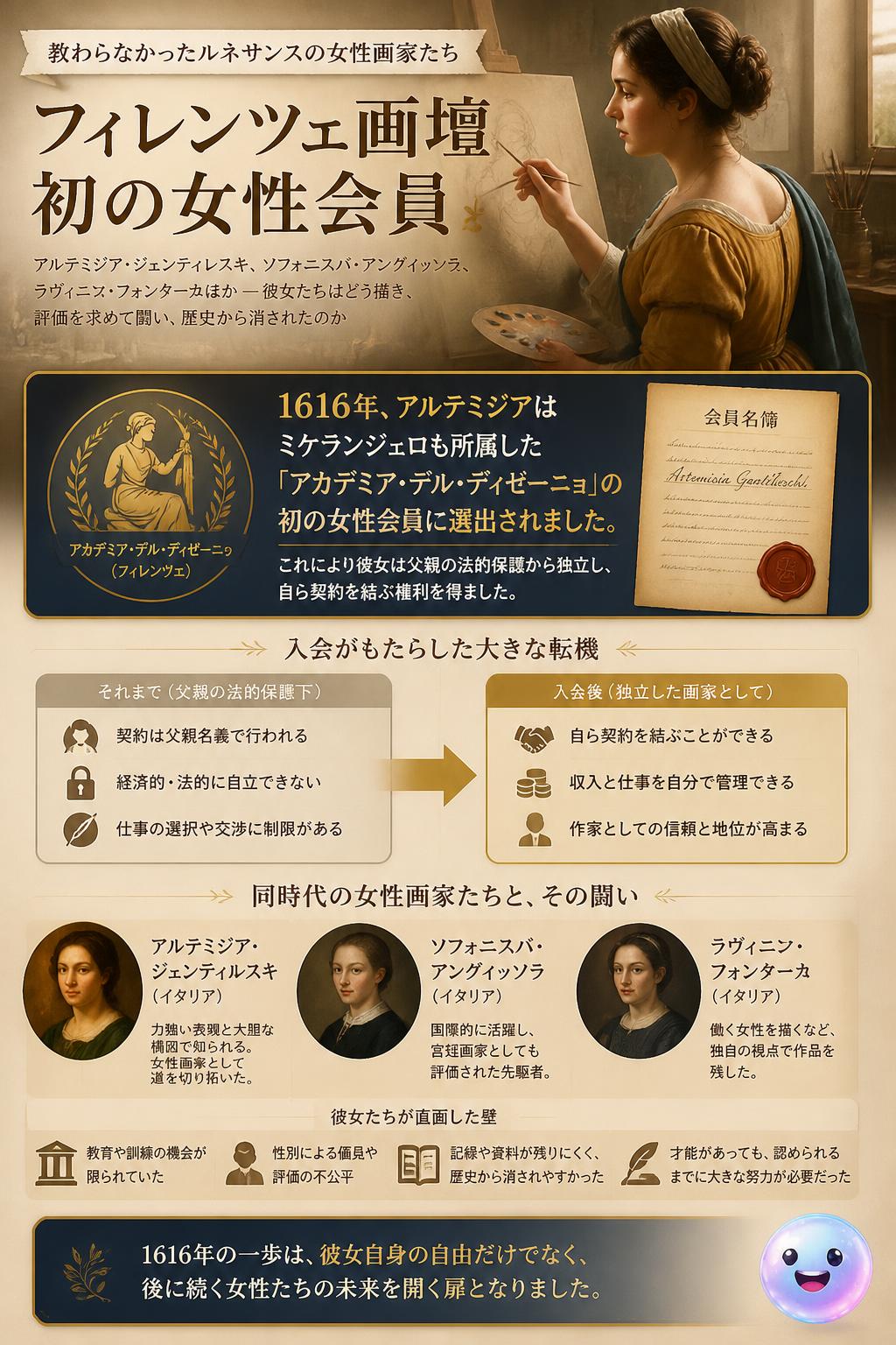 フィレンツェ画壇初の女性会員