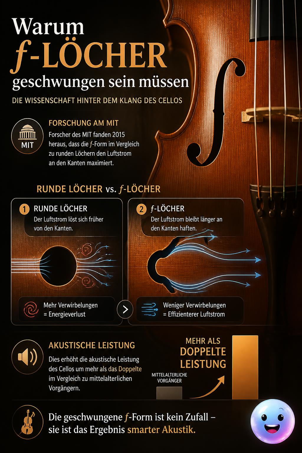 Warum f-Löcher geschwungen sein müssen