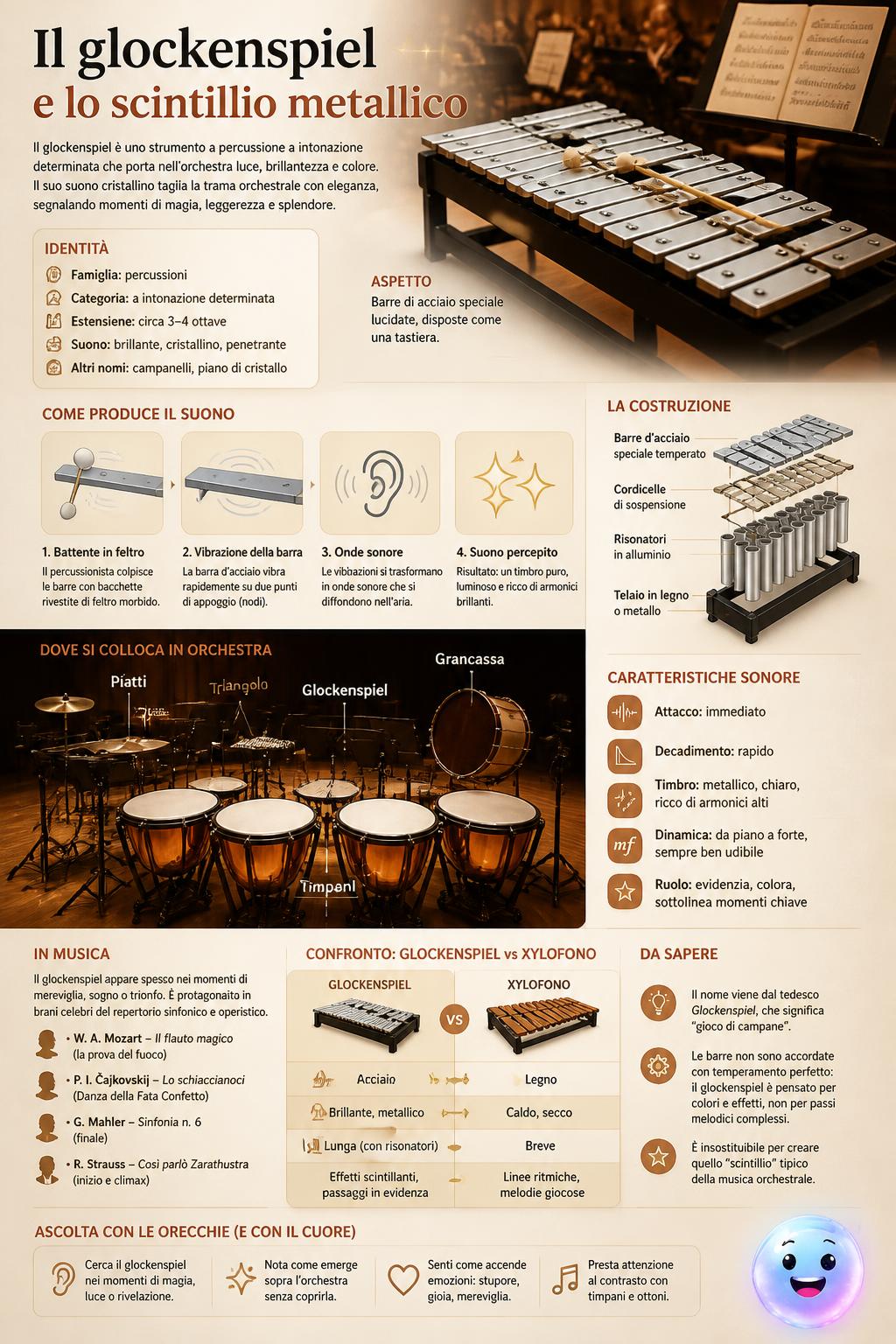 Il glockenspiel e lo scintillio metallico