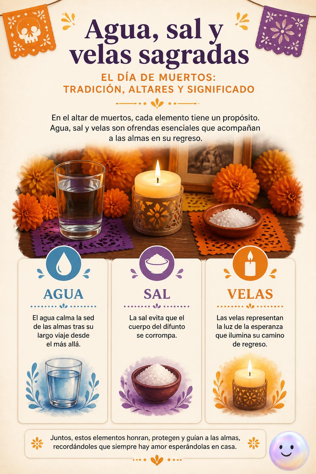 Agua, sal y velas sagradas