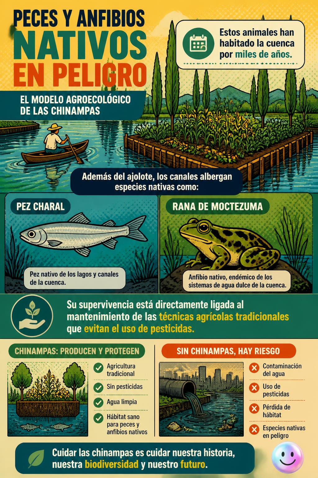 Peces y anfibios nativos en peligro
