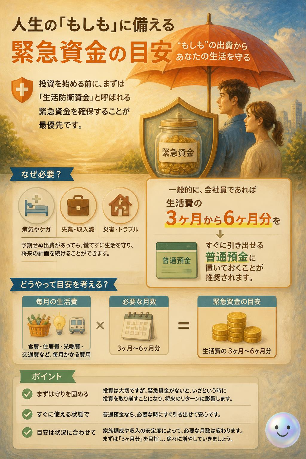 人生の「もしも」に備える緊急資金の目安