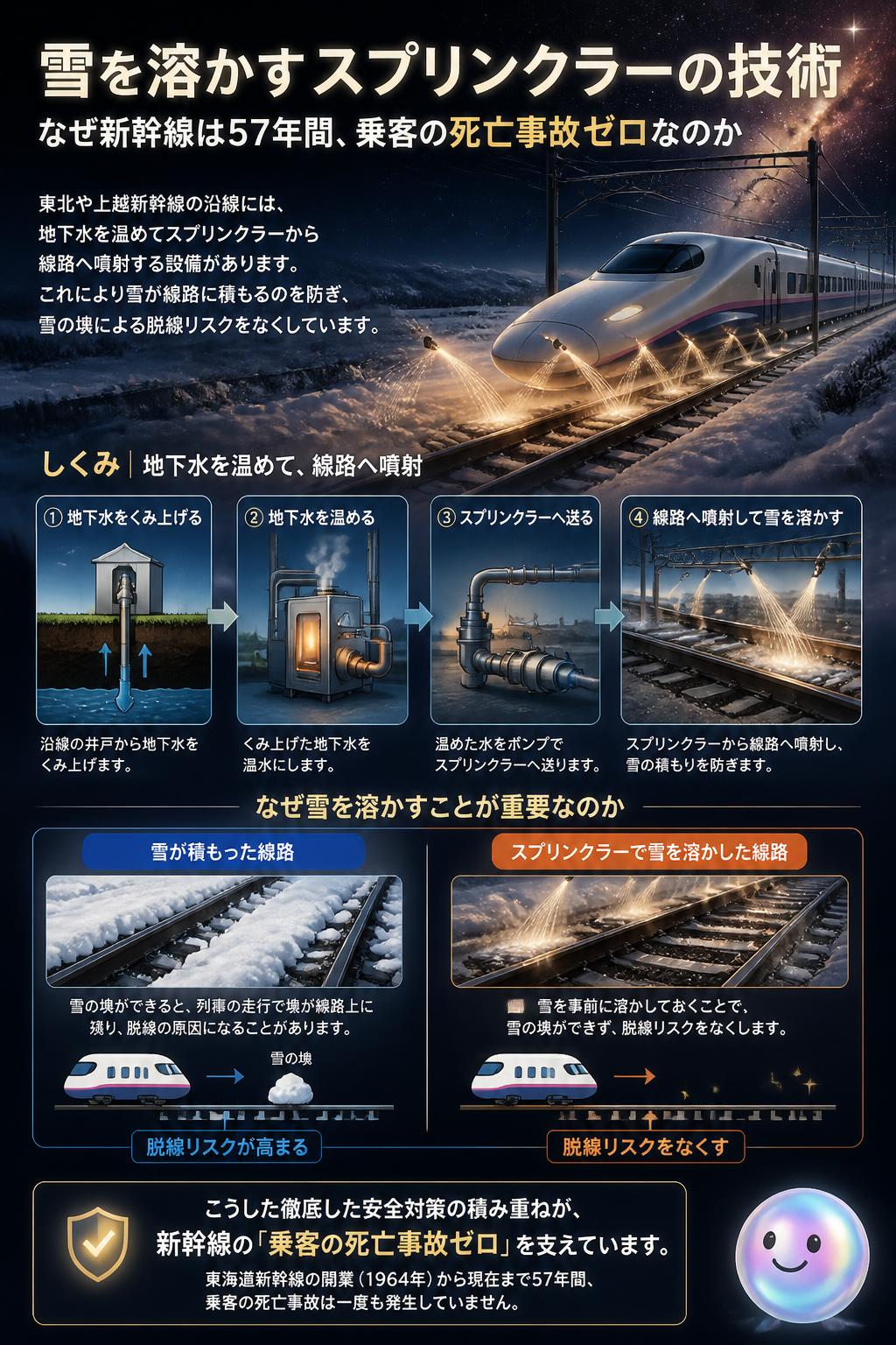 雪を溶かすスプリンクラーの技術