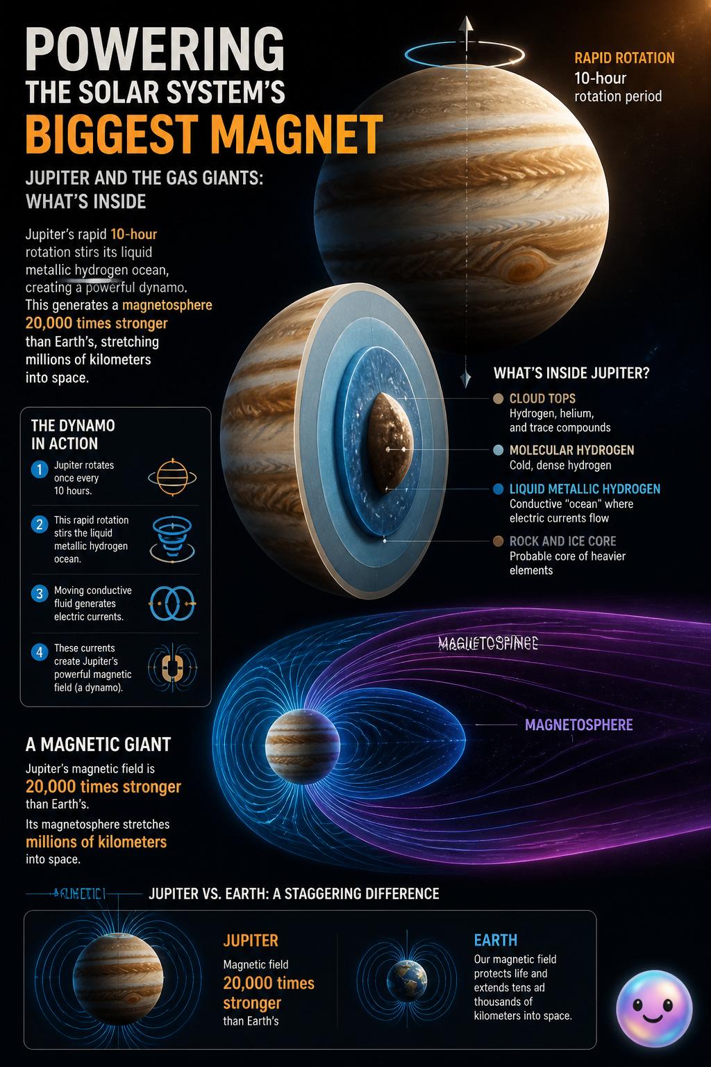 Powering the solar system's biggest magnet