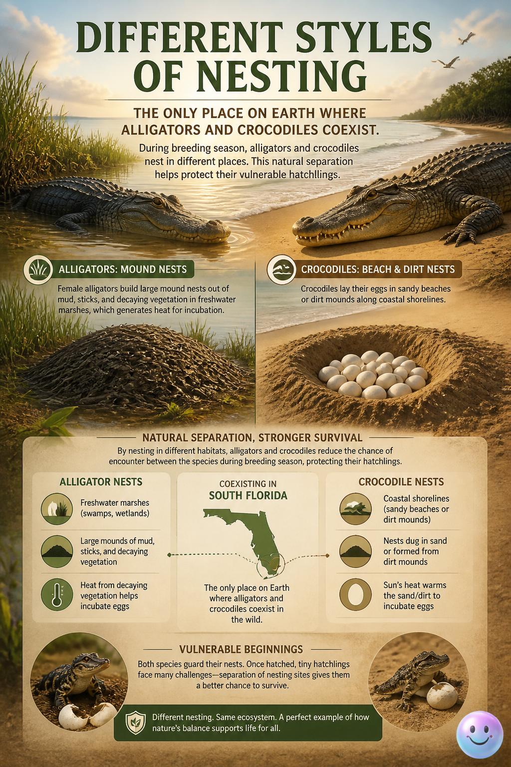Different styles of nesting