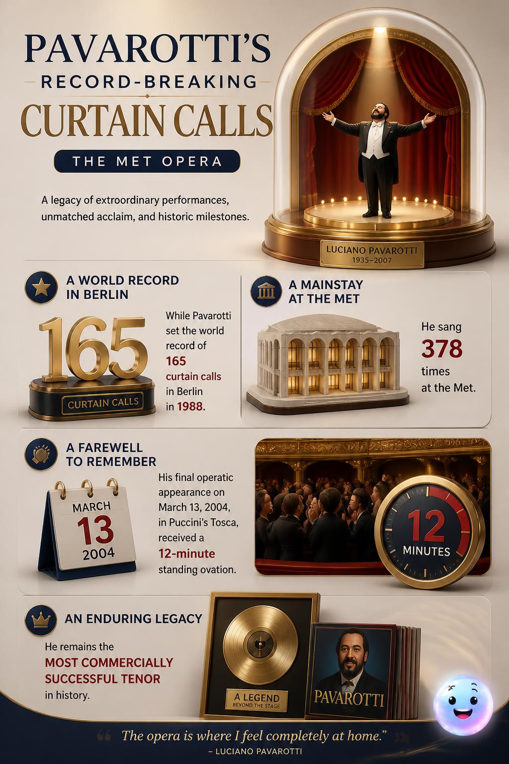 Pavarotti's record-breaking curtain calls