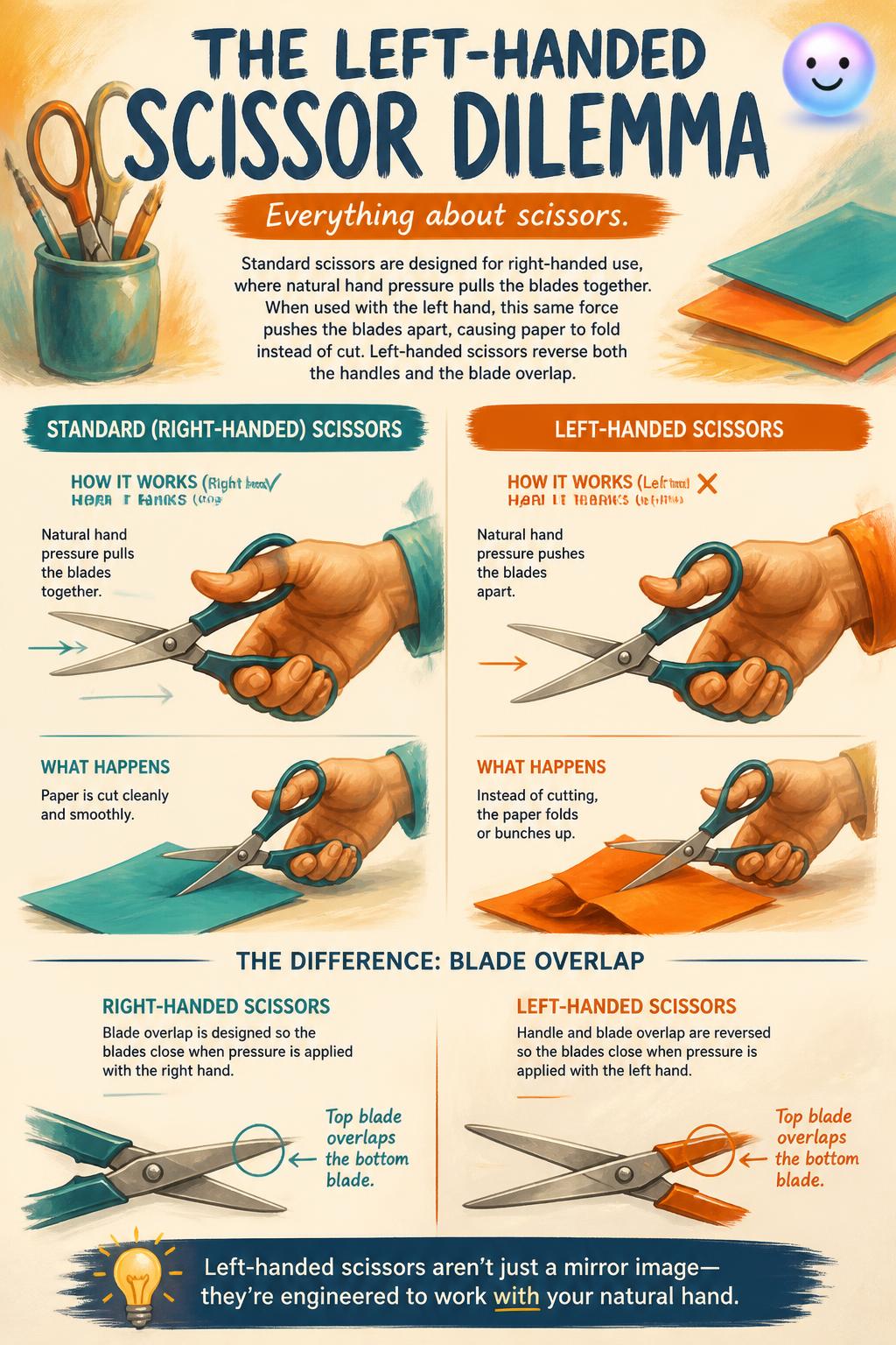 The left-handed scissor dilemma