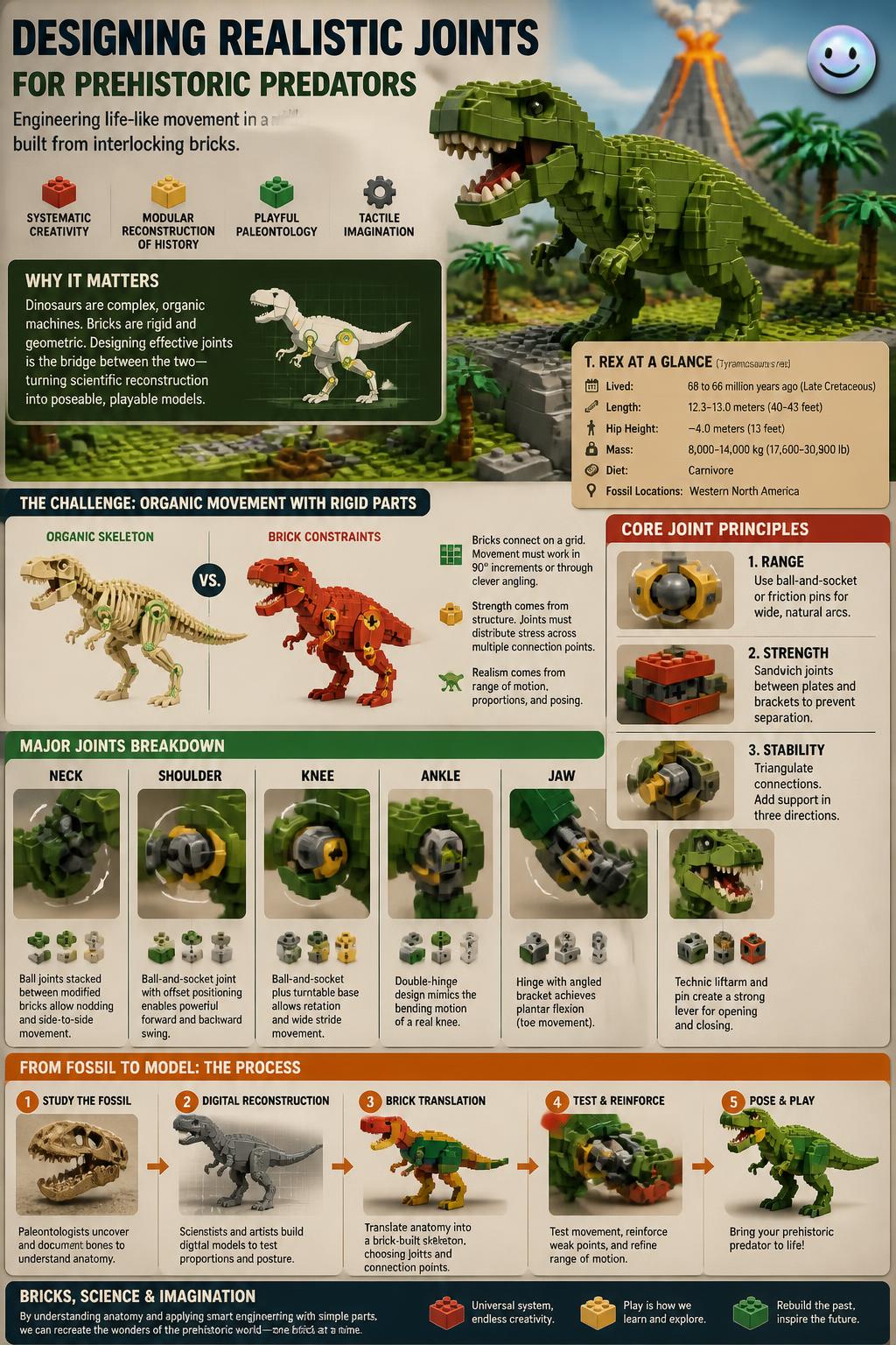 Designing realistic joints for prehistoric predators