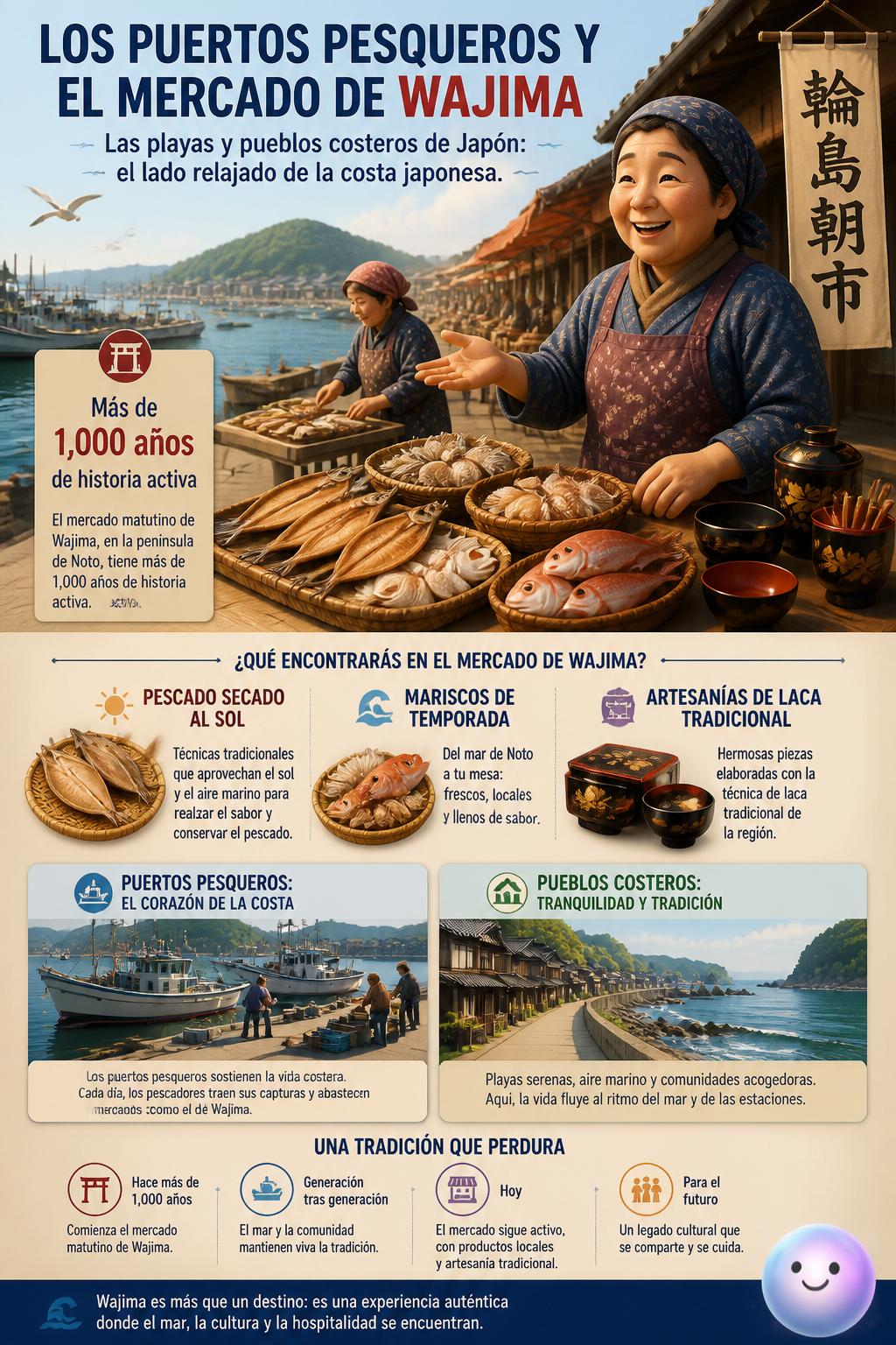 Los puertos pesqueros y el mercado de Wajima