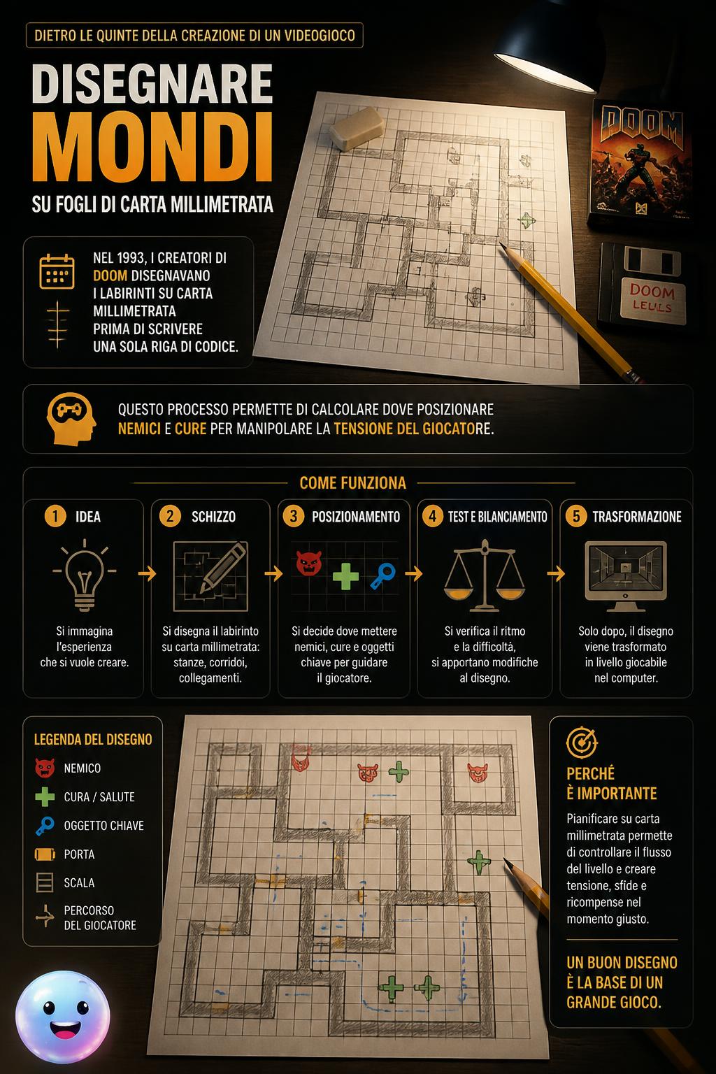 Disegnare mondi su fogli di carta millimetrata