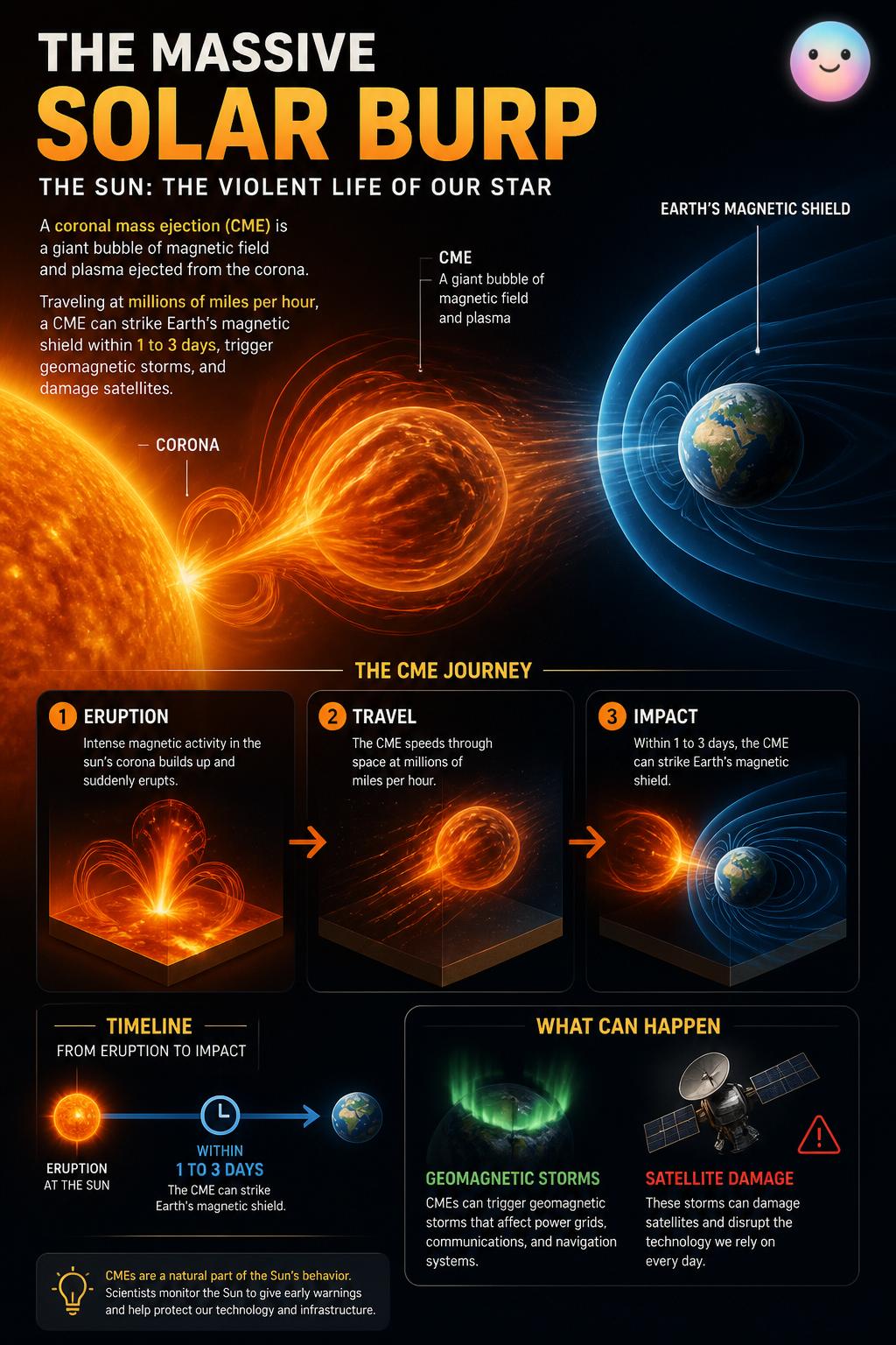 The massive solar burp