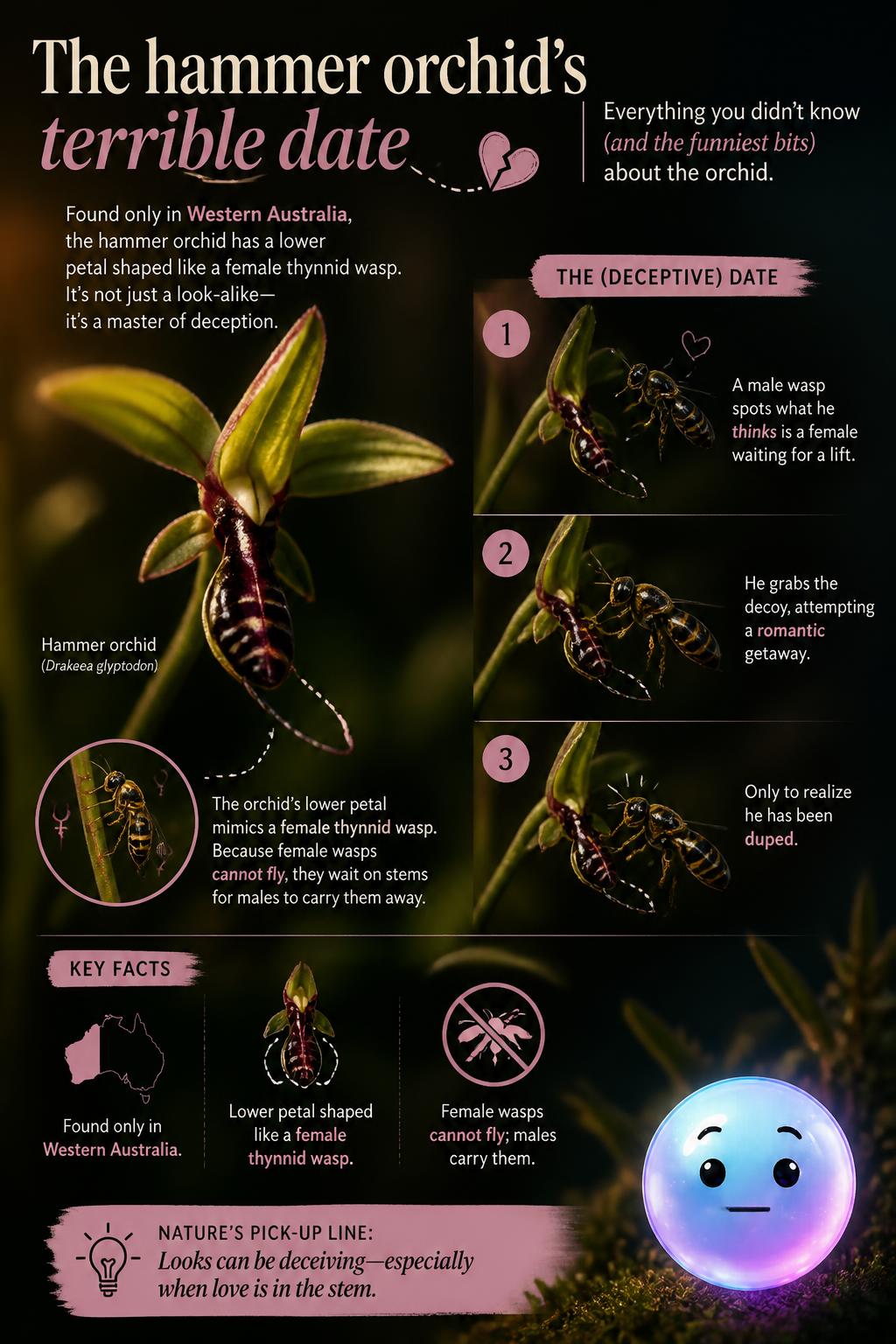The hammer orchid's terrible date