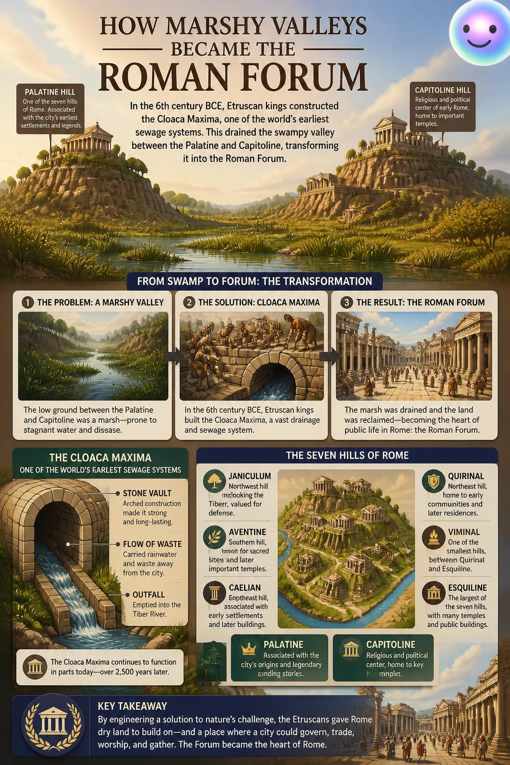 How marshy valleys became the Roman Forum