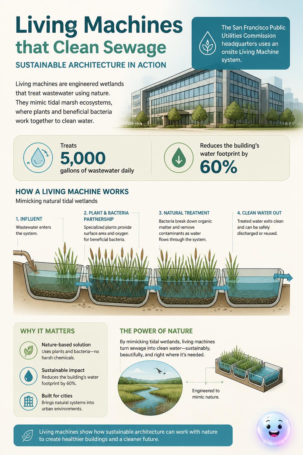 Living machines that clean sewage with plants