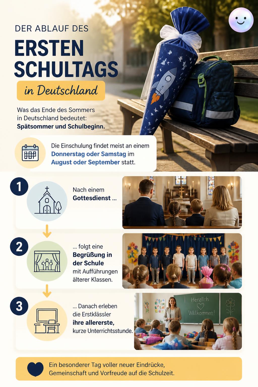 Der Ablauf des ersten Schultags in Deutschland