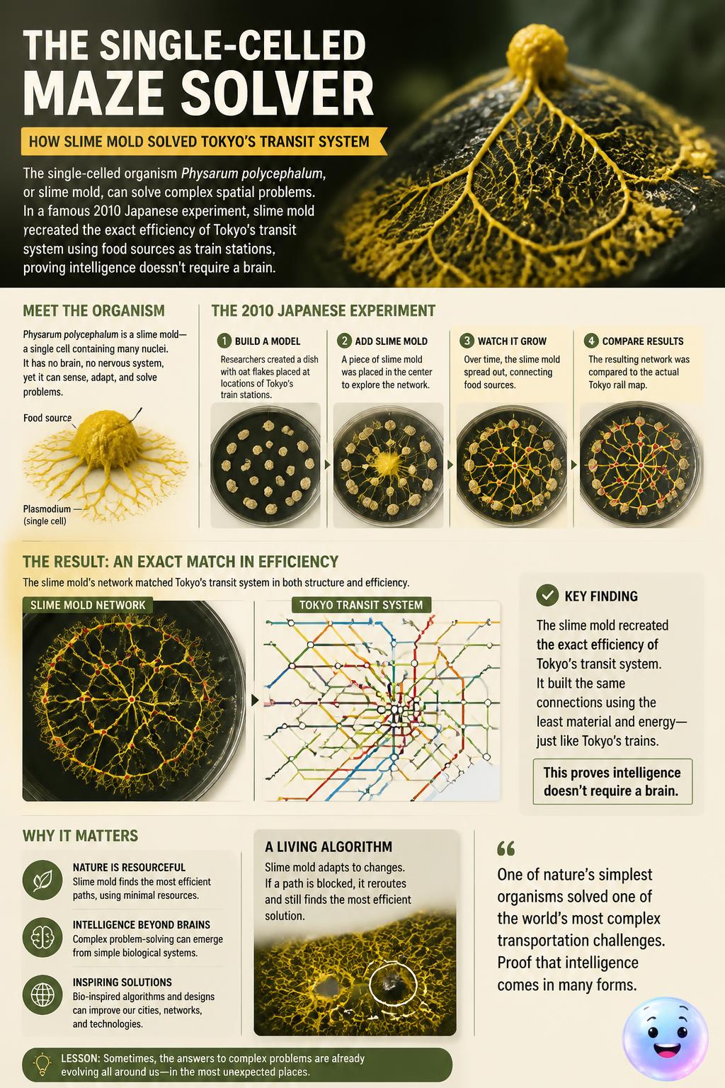 The single-celled maze solver